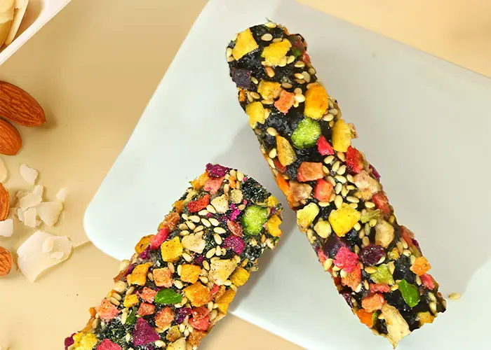 fruit, vegetable, and seaweed rolls